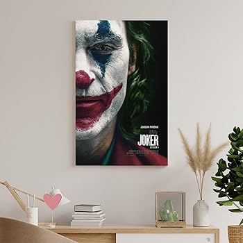 JOKER 油絵アート Black&Golden Painting”-Joker with metal framed – YIFANZHANG